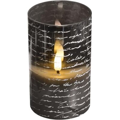 moses . libri_x LED-Kerze Poesielicht – warmweißes Flackerlicht mit 3 Helligkeitsstufen und Timer-Funktion, in dekorativem Glasdesign moses . libri_x LED-Kerze Poesielicht – warmweißes Flackerlicht mit 3 Helligkeitsstufen und Timer-Funktion, in dekorativem Glasdesign