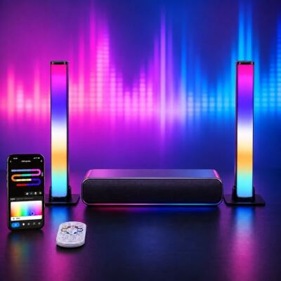 LuminexDesigns RGB Lightbar LED TV & Gaming Hintergrundbeleuchtung, 25cm Smart Light Bars, TV-Sync für Ambient Light, APP-Steuerung, Deko für Gaming-Zimmer & Geschenkidee LuminexDesigns RGB Lightbar LED TV & Gaming Hintergrundbeleuchtung, 25cm Smart Light Bars, TV-Sync für Ambient Light, APP-Steuerung, Deko für Gaming-Zimmer & Geschenkidee