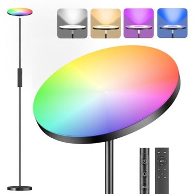 YICAIZI LED Stehlampe Wohnzimmer RGB Dimmbar, 36W Superhelle Farbwechsel Floor Lamp, Moderne Deckenfluter mit Fernbedienung und Touch-Steuerung, 2700K-6500K RGB Dimmbar für Wohnzimmer YICAIZI LED Stehlampe Wohnzimmer RGB Dimmbar, 36W Superhelle Farbwechsel Floor Lamp, Moderne Deckenfluter mit Fernbedienung und Touch-Steuerung, 2700K-6500K RGB Dimmbar für Wohnzimmer