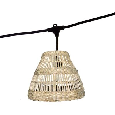 Lumisky Lichterkette mit Lampenschirm aus Seegras im Boho-Stil, 7-flammig, E27-Fassung, warmweiß, 6 m Lumisky Lichterkette mit Lampenschirm aus Seegras im Boho-Stil, 7-flammig, E27-Fassung, warmweiß, 6 m