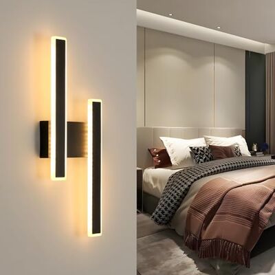 Comely Moderne LED Wandleuchten Innen, 32W Modern Nordic Style Lange Wandleuchte, Schwarz Innen Wandlampe für Schlafzimmer Wohnzimmer Hintergrund Dekoration Büro Korridor Treppen Warmweiß 3000K Comely Moderne LED Wandleuchten Innen, 32W Modern Nordic Style Lange Wandleuchte, Schwarz Innen Wandlampe für Schlafzimmer Wohnzimmer Hintergrund Dekoration Büro Korridor Treppen Warmweiß 3000K