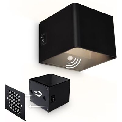 BRILONER Sticklights LED Wandleuchte ohne Stromanschluss und ohne Bohren mit Bewegungsmelder, Akku, magnetisch abnehmbar, Wandlampe zum Kleben, Leselampe, Wohnzimmerlampe, Flur, 10x8x10cm, Schwarz BRILONER Sticklights LED Wandleuchte ohne Stromanschluss und ohne Bohren mit Bewegungsmelder, Akku, magnetisch abnehmbar, Wandlampe zum Kleben, Leselampe, Wohnzimmerlampe, Flur, 10x8x10cm, Schwarz