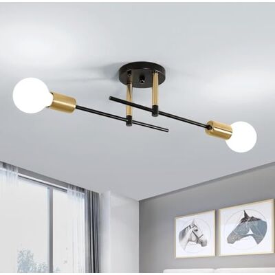 Comely Deckenlampe Vintage Deckenleuchte Retro, 2-flammig Retro Deckenstrahler E27 Fassung, Modern Kronleuchter aus Metall Industrie Hängelampe für Schlafzimmer Esszimmer Küche Bar Restaurant Comely Deckenlampe Vintage Deckenleuchte Retro, 2-flammig Retro Deckenstrahler E27 Fassung, Modern Kronleuchter aus Metall Industrie Hängelampe für Schlafzimmer Esszimmer Küche Bar Restaurant