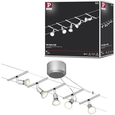 Paulmann 94145 Seilsystem Sice Salt Set erweiterbar max.5x10W Chrom matt Seilleuchte Hängeleuchte Drahtseilsystem ohne Leuchtmittel Paulmann 94145 Seilsystem Sice Salt Set erweiterbar max.5x10W Chrom matt Seilleuchte Hängeleuchte Drahtseilsystem ohne Leuchtmittel