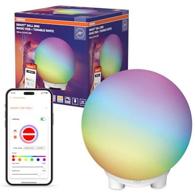 Osram SMART+ WIFI BALL LIGHT Mood- & Tischleuchte, schwarz, 4W, 130lm, dynamischer Magic RGB Lichteffekt, zwei Lichtquellen, dimmbar, lange Lebensdauer, einfache Montage, App-steuerbar, IP20 Osram SMART+ WIFI BALL LIGHT Mood- & Tischleuchte, schwarz, 4W, 130lm, dynamischer Magic RGB Lichteffekt, zwei Lichtquellen, dimmbar, lange Lebensdauer, einfache Montage, App-steuerbar, IP20