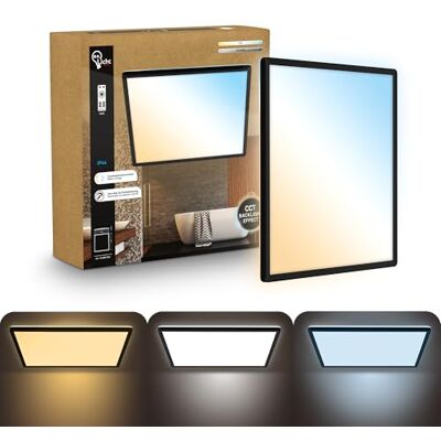 B.K.Licht LED Deckenlampe, Flach, Dimmbar, Indirektes Licht, CCT warmweiß bis tageslichtweiß, IP44, Panel, Deckenleuchte, Kinderzimmer, Wohnzimmerlampe, Badezimmer Lampe, 42x42x3cm, Schwarz B.K.Licht LED Deckenlampe, Flach, Dimmbar, Indirektes Licht, CCT warmweiß bis tageslichtweiß, IP44, Panel, Deckenleuchte, Kinderzimmer, Wohnzimmerlampe, Badezimmer Lampe, 42x42x3cm, Schwarz