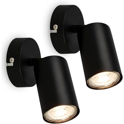 BRILONER 2er Set Wandleuchten innen schwenkbar, GU10 Fassung, max. 9 W, Leselampe, Wohnzimmerlampe, Lampe, Wandlampe, Küchenlampe, Flurlampe, Schlafzimmer, Wandbeleuchtung, 8x15,5 cm, Schwarz BRILONER 2er Set Wandleuchten innen schwenkbar, GU10 Fassung, max. 9 W, Leselampe, Wohnzimmerlampe, Lampe, Wandlampe, Küchenlampe, Flurlampe, Schlafzimmer, Wandbeleuchtung, 8x15,5 cm, Schwarz
