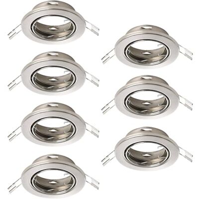 EGLO 7er Set Einbaustrahler Agulo, Spot Deckenleuchte schwenkbar, runder Einbauspot ohne Leuchtmittel, Deckenstrahler aus Stahl in Silber, GU10 Fassung, Ø 8,6 cm EGLO 7er Set Einbaustrahler Agulo, Spot Deckenleuchte schwenkbar, runder Einbauspot ohne Leuchtmittel, Deckenstrahler aus Stahl in Silber, GU10 Fassung, Ø 8,6 cm