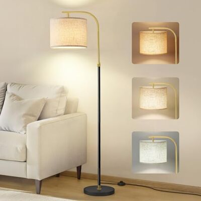 VASAGLE Stehleuchte, Bogenlampe, Stehlampe, höhenverstellbare Leselampe, 150-175 cm hoch, modern, mit Fußtaster, Lampenschirm aus Stoff, E27 Fassung, Mattschwarz LFL006BD02 VASAGLE Stehleuchte, Bogenlampe, Stehlampe, höhenverstellbare Leselampe, 150-175 cm hoch, modern, mit Fußtaster, Lampenschirm aus Stoff, E27 Fassung, Mattschwarz LFL006BD02
