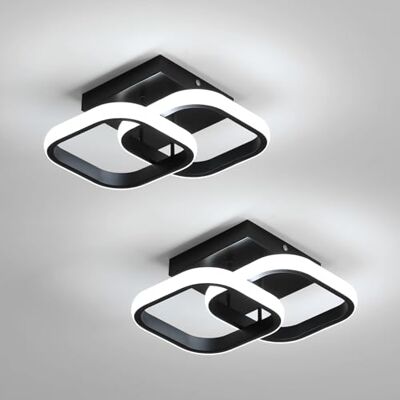 Comely 2 Packung LED Deckenleuchten Modern, 22W 2475LM Kleine Quadratische LED Deckenleuchte, Innenbeleuchtung für Schlafzimmer, Wohnzimmer, Gang, Weißes Licht 6500K, Negro, 24cm Comely 2 Packung LED Deckenleuchten Modern, 22W 2475LM Kleine Quadratische LED Deckenleuchte, Innenbeleuchtung für Schlafzimmer, Wohnzimmer, Gang, Weißes Licht 6500K, Negro, 24cm