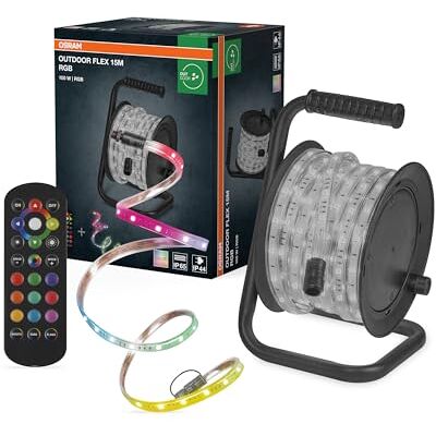 Osram Outdoor Flex RGB LED Streifen 15M IP65, inkl. Fernbedienung, bis 50 m erweiterbar, mit Kabeltrommel, Anschlusskabel, Zubehör Osram Outdoor Flex RGB LED Streifen 15M IP65, inkl. Fernbedienung, bis 50 m erweiterbar, mit Kabeltrommel, Anschlusskabel, Zubehör