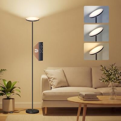 VASAGLE Stehlampe Wohnzimmer, LED-Stehleuchte, Standleuchte 30W, drehbarer Lampenkopf, für Schlafzimmer, Büro, Timer, Memory-Funktion, Fernbedienung, Mattschwarz LFL018BD02 VASAGLE Stehlampe Wohnzimmer, LED-Stehleuchte, Standleuchte 30W, drehbarer Lampenkopf, für Schlafzimmer, Büro, Timer, Memory-Funktion, Fernbedienung, Mattschwarz LFL018BD02