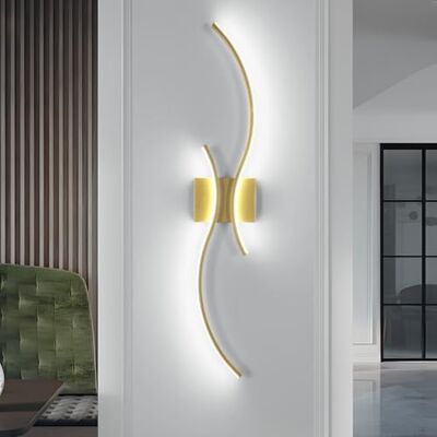 Comely Wandlampe LED Innen Modern, 27W 3075LM Kreatives Design Wandleuchte Innen, Gold Wandbeleuchtung Kaltweiß 6500K für Schlafzimmer Korridor Wohnzimmer Treppe, 80CM Comely Wandlampe LED Innen Modern, 27W 3075LM Kreatives Design Wandleuchte Innen, Gold Wandbeleuchtung Kaltweiß 6500K für Schlafzimmer Korridor Wohnzimmer Treppe, 80CM
