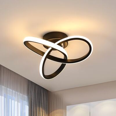 Goeco Moderne LED Deckenleuchte, 22W Deckenleuchte, Deckenleuchten für Wohnzimmer Schlafzimmer Küche, 3000K Warmes Licht, Schwarz Goeco Moderne LED Deckenleuchte, 22W Deckenleuchte, Deckenleuchten für Wohnzimmer Schlafzimmer Küche, 3000K Warmes Licht, Schwarz