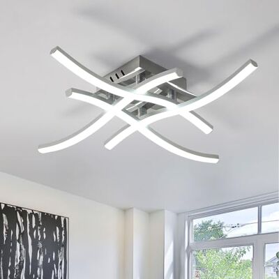 Goeco Deckenlampe LED Deckenleuchte Modern 24W Flurlampe Decke mit 4 LED-Boards Kaltweißes Licht 6500K LED Lampen Deckenbeleuchtung für Schlafzimmer Wohnzimmer Küche, Silber 46 cm * 46 cm Goeco Deckenlampe LED Deckenleuchte Modern 24W Flurlampe Decke mit 4 LED-Boards Kaltweißes Licht 6500K LED Lampen Deckenbeleuchtung für Schlafzimmer Wohnzimmer Küche, Silber 46 cm * 46 cm