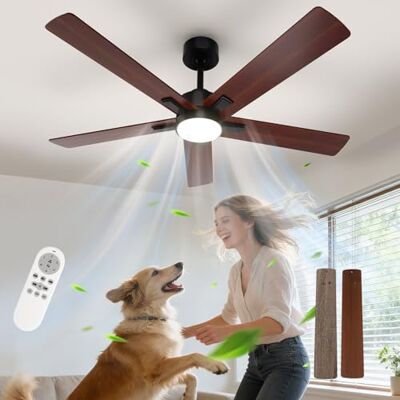Comely Deckenventilator mit Licht 132cm, LED Deckenlampe mit Ventilator dimmbar 3 Farben, leiser DC Motor 6 Stufen Fernbedienung Sommer Winter, für Schlafzimmer Wohnzimmer Küche, Walnuss Comely Deckenventilator mit Licht 132cm, LED Deckenlampe mit Ventilator dimmbar 3 Farben, leiser DC Motor 6 Stufen Fernbedienung Sommer Winter, für Schlafzimmer Wohnzimmer Küche, Walnuss