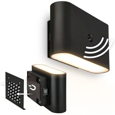 BRILONER Sticklights LED Wandleuchte ohne Stromanschluss und ohne Bohren mit Bewegungsmelder, Akku, magnetisch abnehmbar, Wandlampe zum Kleben, Leselampe, Flurlampe, 16x9,5x6,5 cm, Schwarz BRILONER Sticklights LED Wandleuchte ohne Stromanschluss und ohne Bohren mit Bewegungsmelder, Akku, magnetisch abnehmbar, Wandlampe zum Kleben, Leselampe, Flurlampe, 16x9,5x6,5 cm, Schwarz