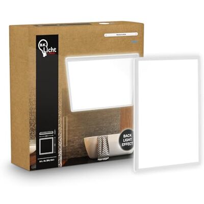 B.K.Licht LED Deckenlampe mit indirektem Licht, Flach, Neutralweißes Licht, IP44, Panel, LED Lampe, Deckenleuchte, Badezimmer Lampe, Wohnzimmerlampe, Küchenlampe, 24x24x3cm, Weiß B.K.Licht LED Deckenlampe mit indirektem Licht, Flach, Neutralweißes Licht, IP44, Panel, LED Lampe, Deckenleuchte, Badezimmer Lampe, Wohnzimmerlampe, Küchenlampe, 24x24x3cm, Weiß