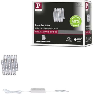 Paulmann 71248 MaxLED 1000 LED Strip Neutralweiß Basisset 1,5m 11W 1100lm/m 128 LEDs/m 4000K 30VA Paulmann 71248 MaxLED 1000 LED Strip Neutralweiß Basisset 1,5m 11W 1100lm/m 128 LEDs/m 4000K 30VA