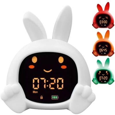 ZAZU Sarah Sleeptrainer für Kinder – Nachtlicht (5 Farben), Soundmaschine, Wecker mit 6 Sounds, Augen öffnen/schließen, wiederaufladbar inkl. USB ZAZU Sarah Sleeptrainer für Kinder – Nachtlicht (5 Farben), Soundmaschine, Wecker mit 6 Sounds, Augen öffnen/schließen, wiederaufladbar inkl. USB