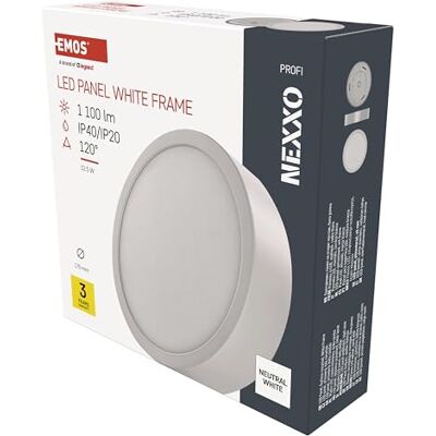 EMOS LED Panel 12,5 W, runde 1100 lm Deckenleuchte, Wandleuchte mit Durchmesser 17 cm, ersetzt 75W Glühbirne, Lichtfarbe neutralweiß 4000K, inkl. LED-Treiber, Leuchtdauer 30000 St. EMOS LED Panel 12,5 W, runde 1100 lm Deckenleuchte, Wandleuchte mit Durchmesser 17 cm, ersetzt 75W Glühbirne, Lichtfarbe neutralweiß 4000K, inkl. LED-Treiber, Leuchtdauer 30000 St.