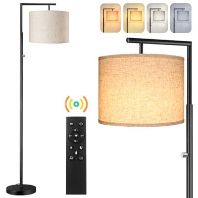 ROTTOGOON Dimmbare Stehlampe mit Fernbedienung Moderne Stehlampen mit 4 Farbtemperaturen und Beigefarbenem Schirm Hohe Stehlampe für Wohnzimmer Schlafzimmer Büro (inkl. LED-Lampe) Schwarz ROTTOGOON Dimmbare Stehlampe mit Fernbedienung Moderne Stehlampen mit 4 Farbtemperaturen und Beigefarbenem Schirm Hohe Stehlampe für Wohnzimmer Schlafzimmer Büro (inkl. LED-Lampe) Schwarz