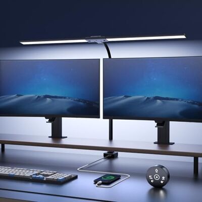 YICAIZI Schreibtischlampe LED Dimmbar 1500LM 24W Klemmbar Büroschreibtischlampe mit Fernbedienung, 80CM Schwanenhals Schreibtisch Lampe Tageslichtlampe mit Ladefunktion, für Büro & Zuhause, Schwarz YICAIZI Schreibtischlampe LED Dimmbar 1500LM 24W Klemmbar Büroschreibtischlampe mit Fernbedienung, 80CM Schwanenhals Schreibtisch Lampe Tageslichtlampe mit Ladefunktion, für Büro & Zuhause, Schwarz