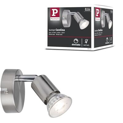 Paulmann 66743 Spotlight Carolina 1-flammig Spot ohne Leuchtmittel Deckenlampe max. 1x10 Watt Nickel matt Metall GU10 Deckenstrahler Paulmann 66743 Spotlight Carolina 1-flammig Spot ohne Leuchtmittel Deckenlampe max. 1x10 Watt Nickel matt Metall GU10 Deckenstrahler