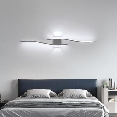 Comely Wandleuchte Innen, 27W 3000LM Moderne Wandlampe Innen, Weiß Wandleuchte LED für Schlafzimmer, Arbeitszimmer, Wohnzimmer Comely Wandleuchte Innen, 27W 3000LM Moderne Wandlampe Innen, Weiß Wandleuchte LED für Schlafzimmer, Arbeitszimmer, Wohnzimmer
