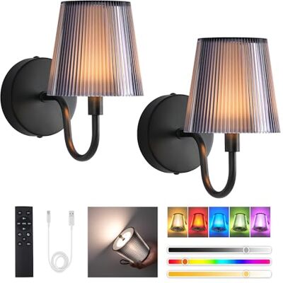 LuminexDesigns LumniexDesigns Wandleuchten Wiederaufladbare Wandlampen für Wohnzimmer RGB und 3 Farbtemperaturen Dimmbar Kabellose Bilderleuchten mit Touch-Steuerung und Fernbedienung für Treppen Flur 2 Stück LuminexDesigns LumniexDesigns Wandleuchten Wiederaufladbare Wandlampen für Wohnzimmer RGB und 3 Farbtemperaturen Dimmbar Kabellose Bilderleuchten mit Touch-Steuerung und Fernbedienung für Treppen Flur 2 Stück