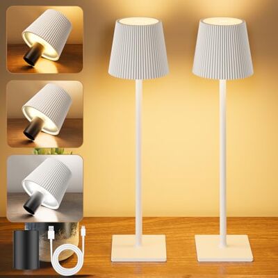 YICAIZI LED Tischlampe 2 Stück Kabellos Akku Tischlampen mit Flaschenverschluss Stufenlos Dimmbar Aufladbar Tischleuchte mit 3 Farbtemperatur für Outdoor, Wohnzimmer, Schlafzimmer, Nachttisch, Weiß YICAIZI LED Tischlampe 2 Stück Kabellos Akku Tischlampen mit Flaschenverschluss Stufenlos Dimmbar Aufladbar Tischleuchte mit 3 Farbtemperatur für Outdoor, Wohnzimmer, Schlafzimmer, Nachttisch, Weiß