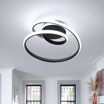 Comely LED Deckenleuchte, 36W LED Deckenlampe Modern, 6500K Kaltweiß Kreative Spirale Form Deckenlampe Schwarz für Wohnzimmer Schlafzimmer Flur Küche Balkon Comely LED Deckenleuchte, 36W LED Deckenlampe Modern, 6500K Kaltweiß Kreative Spirale Form Deckenlampe Schwarz für Wohnzimmer Schlafzimmer Flur Küche Balkon