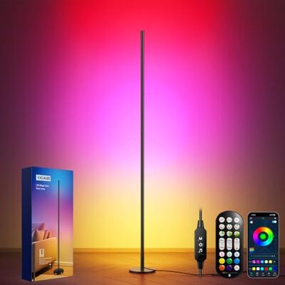 YICAIZI LED Stehlampe Wohnzimmer 160cm RGB Ecklampe Dimmbar, Standleuchte LED mit Fernbedienung und APP, Musikmodi, DIY-Modus & Timing -Funktion für Schlafzimmer, Gaming YICAIZI LED Stehlampe Wohnzimmer 160cm RGB Ecklampe Dimmbar, Standleuchte LED mit Fernbedienung und APP, Musikmodi, DIY-Modus & Timing -Funktion für Schlafzimmer, Gaming