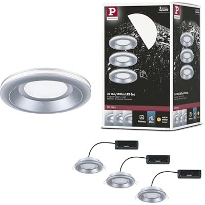 Paulmann 92250 LED Einbauleuchte Sormus IP65 rund 100mm 3x4,8/1,5W 560lm / 180lm 230V 3000K Chrom matt Paulmann 92250 LED Einbauleuchte Sormus IP65 rund 100mm 3x4,8/1,5W 560lm / 180lm 230V 3000K Chrom matt
