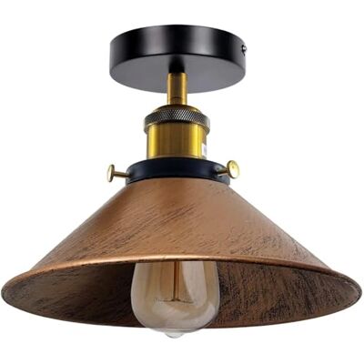 LEDSone Moderne Unterputz-Deckenleuchten aus Metall, LED-Leuchten, halbbündige Pendelleuchte, Metall-Kronleuchter, 22 cm kegelförmiger Lampenschirm, für Flur, Wohnzimmer (Gebürstetes Kupfer) LEDSone Moderne Unterputz-Deckenleuchten aus Metall, LED-Leuchten, halbbündige Pendelleuchte, Metall-Kronleuchter, 22 cm kegelförmiger Lampenschirm, für Flur, Wohnzimmer (Gebürstetes Kupfer)