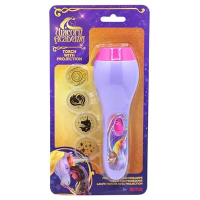Joytoy Joy Toy 24032 Unicorn Academy Projektionstaschenlampe mit 4 verschiedenen Projektionsmotiven auf Blisterkarte 13x5,5x25 cm, Violett Joytoy Joy Toy 24032 Unicorn Academy Projektionstaschenlampe mit 4 verschiedenen Projektionsmotiven auf Blisterkarte 13x5,5x25 cm, Violett