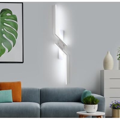 Goeco LED Wandlampe Innen, 81 CM 24 W Moderne Lang Wandleuchte 2 Fimmige 6500K Kaltweißes Licht, Weiß Flurlampe Wand Belechtung für Flur Treppenhaus Wohnzimmer Schlafzimmer Goeco LED Wandlampe Innen, 81 CM 24 W Moderne Lang Wandleuchte 2 Fimmige 6500K Kaltweißes Licht, Weiß Flurlampe Wand Belechtung für Flur Treppenhaus Wohnzimmer Schlafzimmer