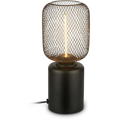 BRILONER Tischlampe mit Drahtgeflecht, Kabelschalter, Warmweiß, Lampe, Nachttischlampe, Tischleuchte, Dekolampe Flur, Bürolampe, Leselampe, Wohnzimmer, Schlafzimmer, 10 x 25 cm (DxH), Schwarz BRILONER Tischlampe mit Drahtgeflecht, Kabelschalter, Warmweiß, Lampe, Nachttischlampe, Tischleuchte, Dekolampe Flur, Bürolampe, Leselampe, Wohnzimmer, Schlafzimmer, 10 x 25 cm (DxH), Schwarz
