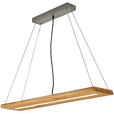 Trio Leuchten LED Pendelleuchte Brad 323710130, Metall Nickel antik, Holz, inkl. 27 Watt LED, Switch Dimmer, Braun Trio Leuchten LED Pendelleuchte Brad 323710130, Metall Nickel antik, Holz, inkl. 27 Watt LED, Switch Dimmer, Braun
