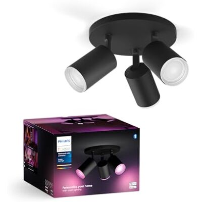 Philips White & Color Ambiance Fugato 3er Spot, schwarz 3x350lm, dimmbar, 16 Mio. Farben, steuerbar via App, kompatibel mit Amazon Alexa (Echo, Echo Dot), neue Geration Philips White & Color Ambiance Fugato 3er Spot, schwarz 3x350lm, dimmbar, 16 Mio. Farben, steuerbar via App, kompatibel mit Amazon Alexa (Echo, Echo Dot), neue Geration