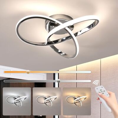 Comely LED Deckenleuchte Dimmbar, Deckenlampe Schlafzimmer mit Fernbedienung 3000K-6500K, 36W Modern Silber LED Deckenbeleuchtung Geeignet für Wohnzimmer Esszimmer Kinderzimmer Comely LED Deckenleuchte Dimmbar, Deckenlampe Schlafzimmer mit Fernbedienung 3000K-6500K, 36W Modern Silber LED Deckenbeleuchtung Geeignet für Wohnzimmer Esszimmer Kinderzimmer