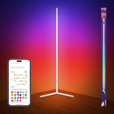 Osram Matter over Wifi Floor Corner LED Stehleuchte 1400mm, 14W, RGBW, 2700-6500K, WiFi, Fernbedienung, Weiß, Ambientlicht Osram Matter over Wifi Floor Corner LED Stehleuchte 1400mm, 14W, RGBW, 2700-6500K, WiFi, Fernbedienung, Weiß, Ambientlicht