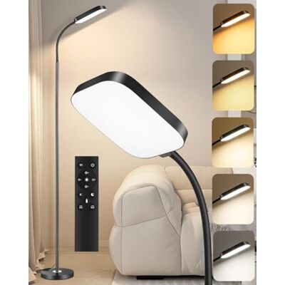 YICAIZI LED Stehlampe dimmbar 18W, 1850lm – Stehleuchte Wohnzimmer mit Fernbedienung, 3000–6500K, stufenlos dimmbar, Leselampe Bett mit Nachtlicht, moderne Stehlampe mit Prismadiffusor YICAIZI LED Stehlampe dimmbar 18W, 1850lm – Stehleuchte Wohnzimmer mit Fernbedienung, 3000–6500K, stufenlos dimmbar, Leselampe Bett mit Nachtlicht, moderne Stehlampe mit Prismadiffusor