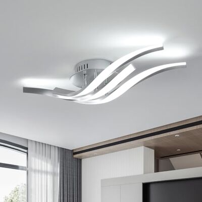 Toolight Deckenleuchte LED 52CM, 24W 2700LM Deckenlampe Wellenförmige Kaltweiß 6500K, Modern Silber LED Lampe Deckenbeleuchtung mit 3 LED-Lichtleisten für Wohnzimmer Küche Schlafzimmer Flur Toolight Deckenleuchte LED 52CM, 24W 2700LM Deckenlampe Wellenförmige Kaltweiß 6500K, Modern Silber LED Lampe Deckenbeleuchtung mit 3 LED-Lichtleisten für Wohnzimmer Küche Schlafzimmer Flur