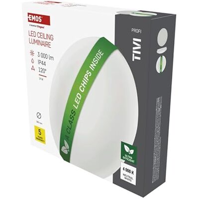 EMOS LED Deckenleuchte TIVI 19W ohne Sensor wasserdichte Aufbauleuchte für Innen sparsame Wandleuchte, rund 38 cm superhell 3000 lm, ersetzt 170W Glühbirne Neutralweiß 4000K weiß EMOS LED Deckenleuchte TIVI 19W ohne Sensor wasserdichte Aufbauleuchte für Innen sparsame Wandleuchte, rund 38 cm superhell 3000 lm, ersetzt 170W Glühbirne Neutralweiß 4000K weiß