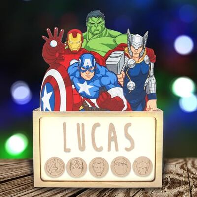 WONDEE Offizielle Marvel Avengers Lampe Personalisierte Nachtlicht Kinder Avengers Iron Man, Captain America, Hulk und Thor, Personalisierte Geschenke für Kinder Junguen, Disney Marvel Geschenk WONDEE Offizielle Marvel Avengers Lampe Personalisierte Nachtlicht Kinder Avengers Iron Man, Captain America, Hulk und Thor, Personalisierte Geschenke für Kinder Junguen, Disney Marvel Geschenk