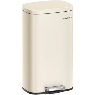 SONGMICS Mülleimer Küche, 30 Liter, Abfalleimer, Treteimer, mit Deckel, Softclose, Fußpedal, Stahl, Inneneimer, sandbeige LTB03A02 SONGMICS Mülleimer Küche, 30 Liter, Abfalleimer, Treteimer, mit Deckel, Softclose, Fußpedal, Stahl, Inneneimer, sandbeige LTB03A02