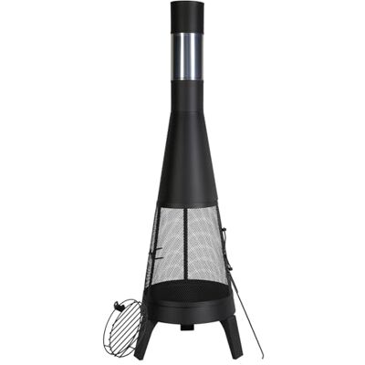 VEVOR Gartenkamin, φ508x1495 mm Terrassenofen, konischer Kamin zum Grillen & Wärmen, Aztekenofen für draußen mit Grillgitter, Kaminmantel & rostfreiem Kamindeckel, für Terrasse, Garten, Hinterhof VEVOR Gartenkamin, φ508x1495 mm Terrassenofen, konischer Kamin zum Grillen & Wärmen, Aztekenofen für draußen mit Grillgitter, Kaminmantel & rostfreiem Kamindeckel, für Terrasse, Garten, Hinterhof