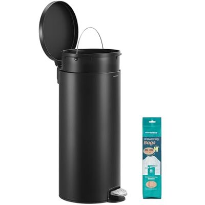 SONGMICS Mülleimer Küche, schwarz, 30 L, mit Deckel, Softclose SONGMICS Mülleimer Küche, schwarz, 30 L, mit Deckel, Softclose