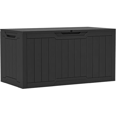 YITAHOME 100-Gallonen-Harz-Terrassenspeicherbox, wetterbeständige Outdoor-Speicherbox, abschließbare Innen- und Außenlagerung für Vorräte und Lebensmittel, schwarz YITAHOME 100-Gallonen-Harz-Terrassenspeicherbox, wetterbeständige Outdoor-Speicherbox, abschließbare Innen- und Außenlagerung für Vorräte und Lebensmittel, schwarz